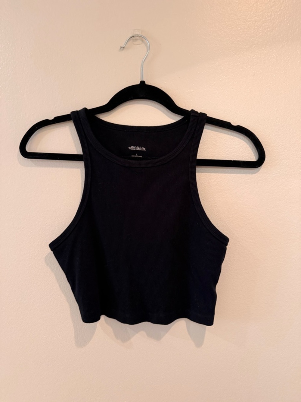 wild fable Black Ribbed Cropped Tank